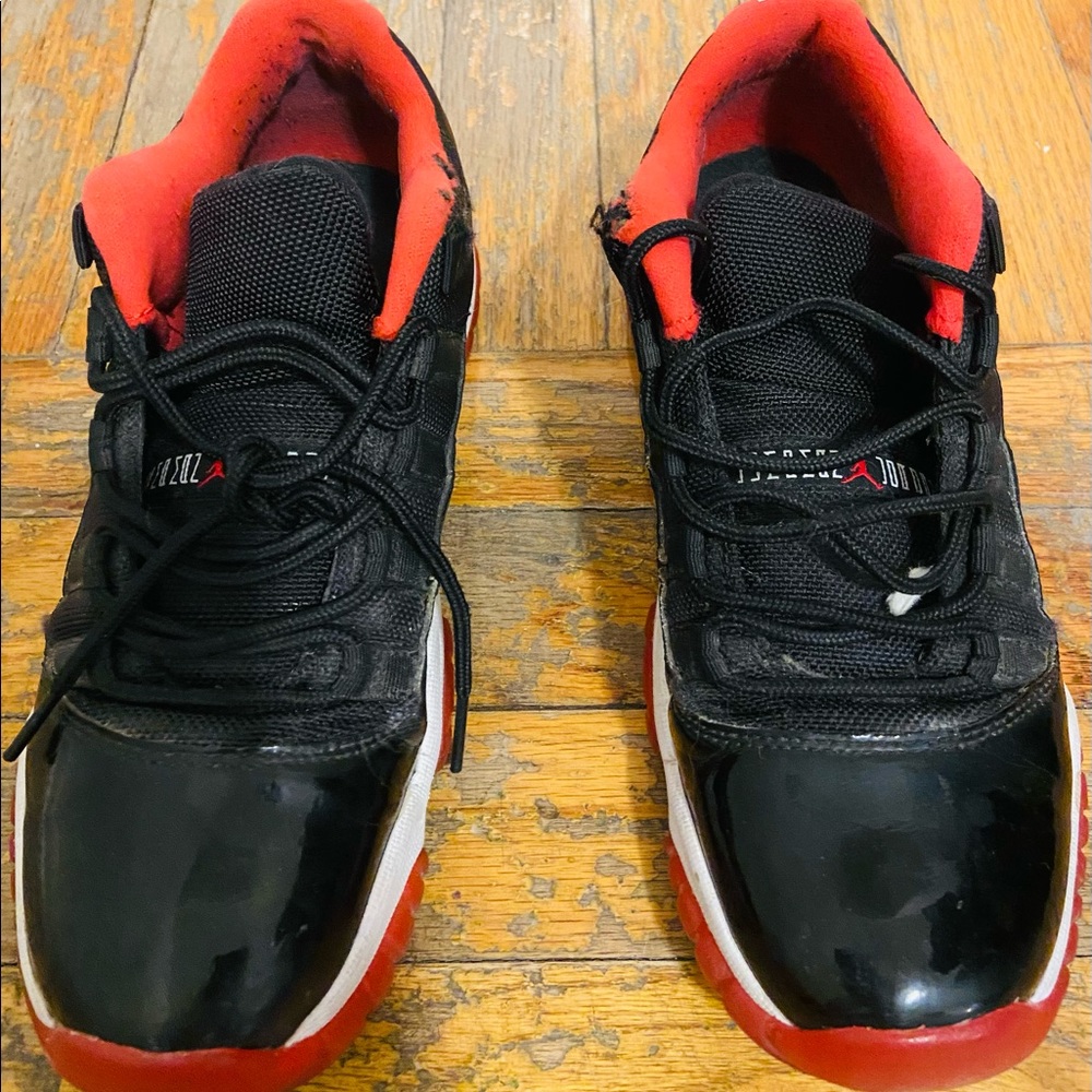 Air Jordan black and red sneakers
